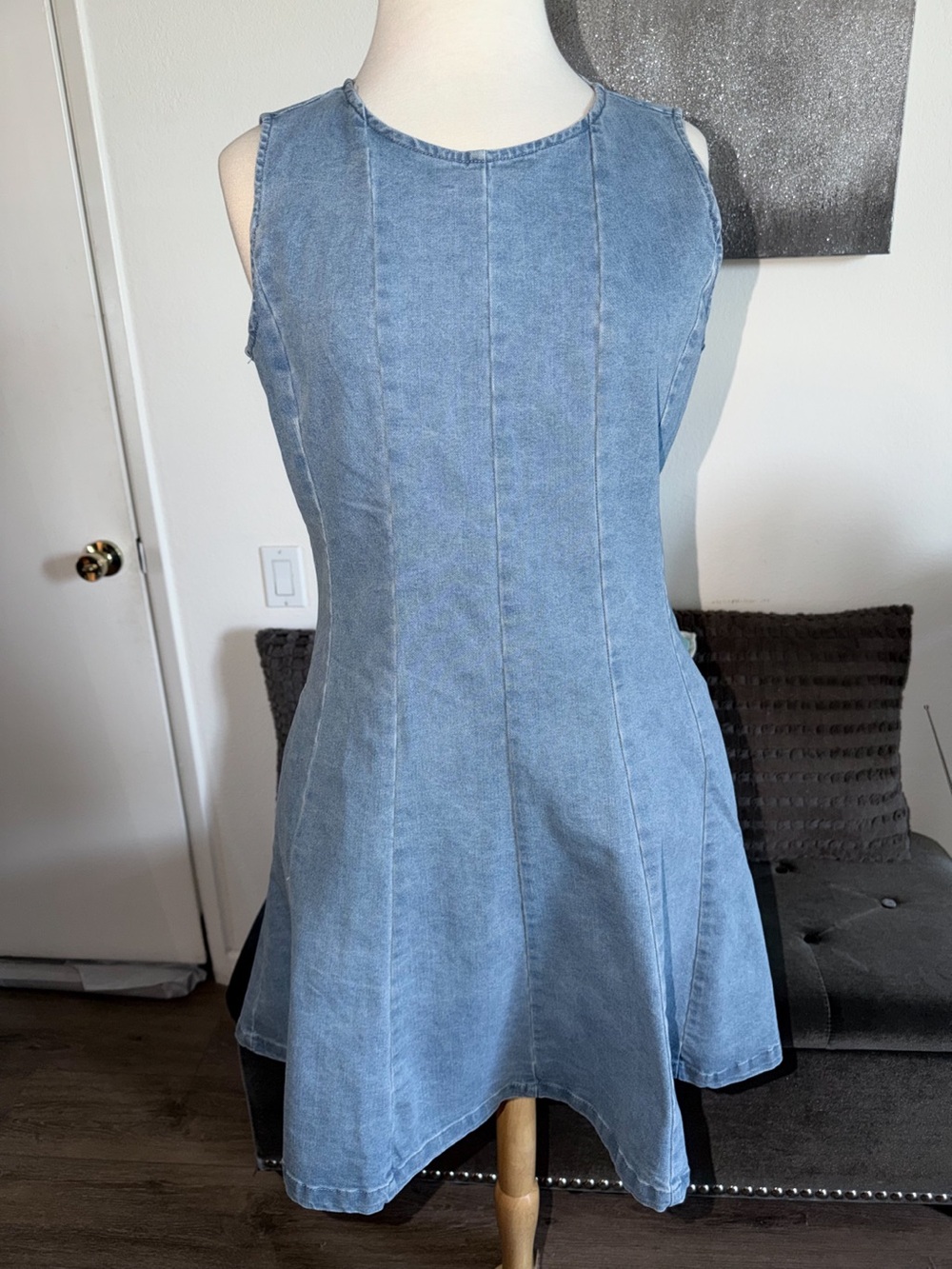 Denim Sleeveless A-Line Dress NWT